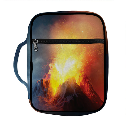 Volcano Eruption Print Front Pocket Bible Bag