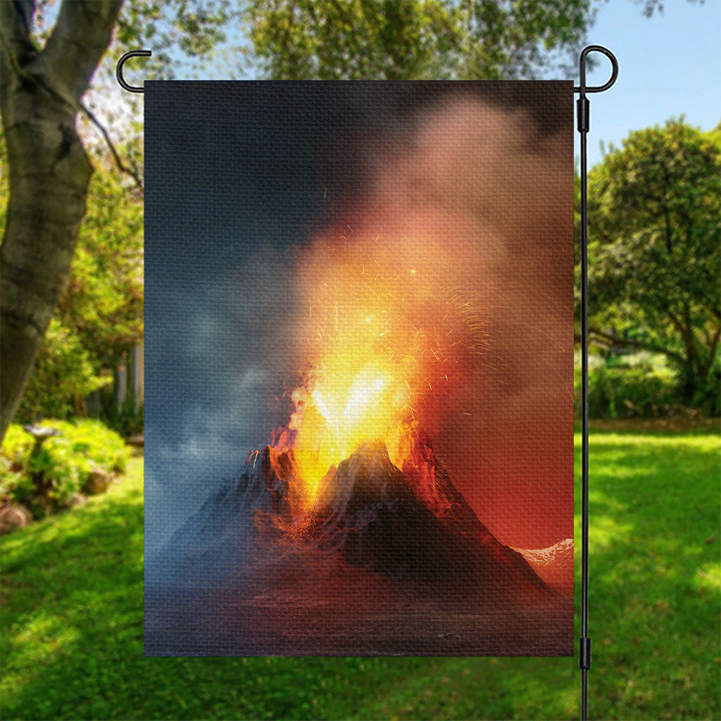 Volcano Eruption Print Garden Flag