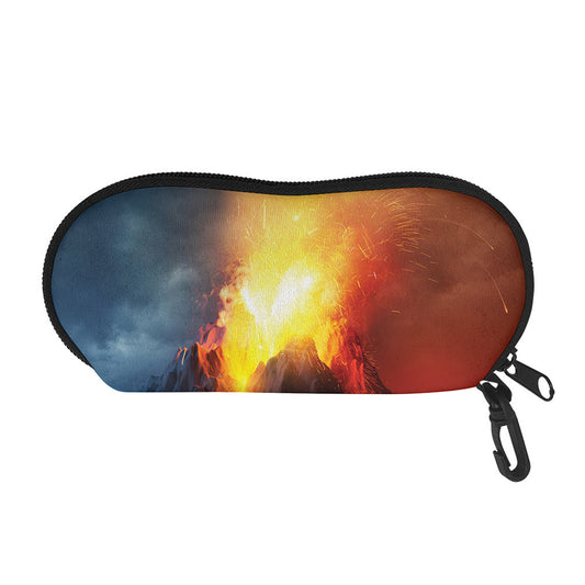 Volcano Eruption Print Glasses Case
