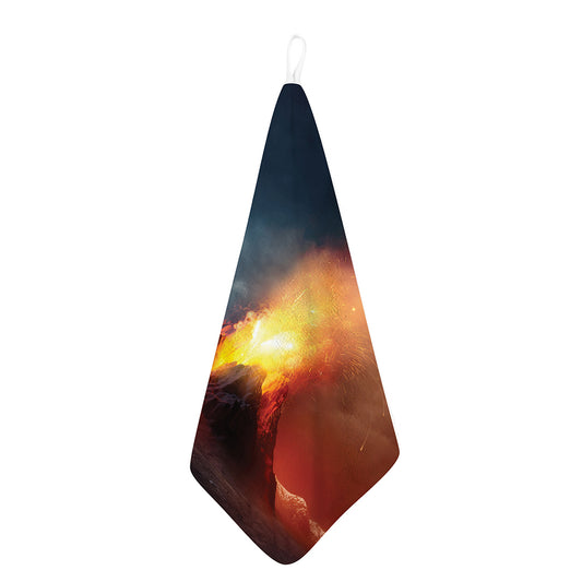 Volcano Eruption Print Hand Towel