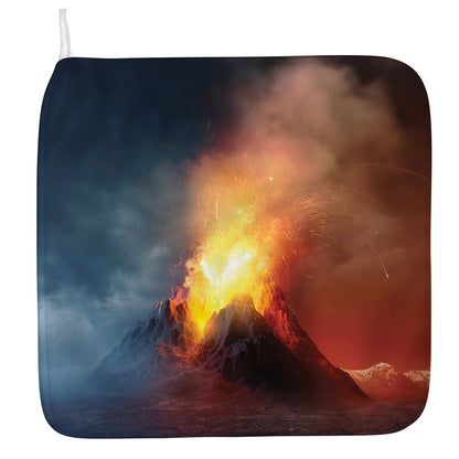 Volcano Eruption Print Hand Towel