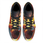 Volcano Eruption Print High Top Leather Sneakers