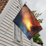 Volcano Eruption Print House Flag