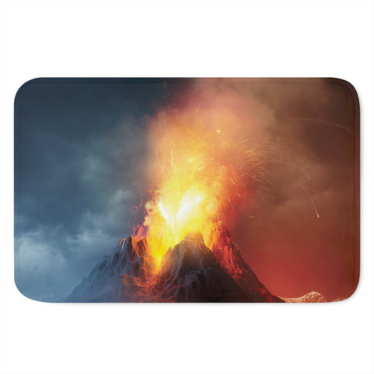 Volcano Eruption Print Indoor Door Mat