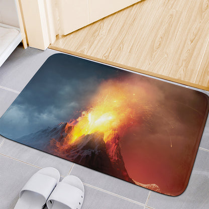 Volcano Eruption Print Indoor Door Mat
