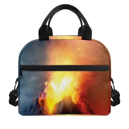 Volcano Eruption Print Insulated Lunch Bag