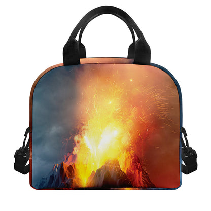 Volcano Eruption Print Insulated Lunch Bag