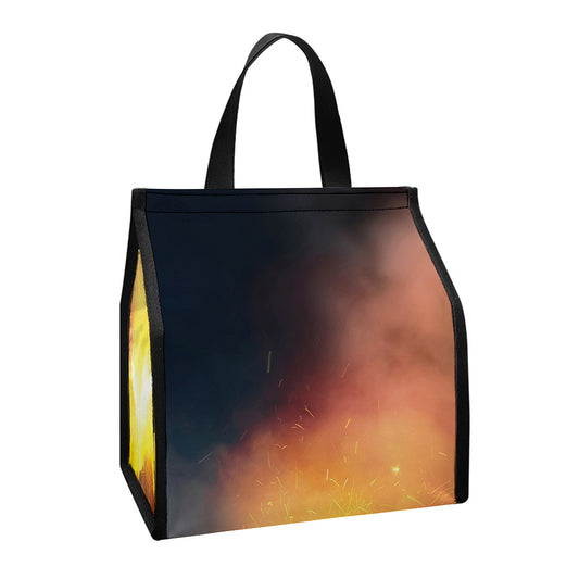 Volcano Eruption Print Insulated Lunch Tote