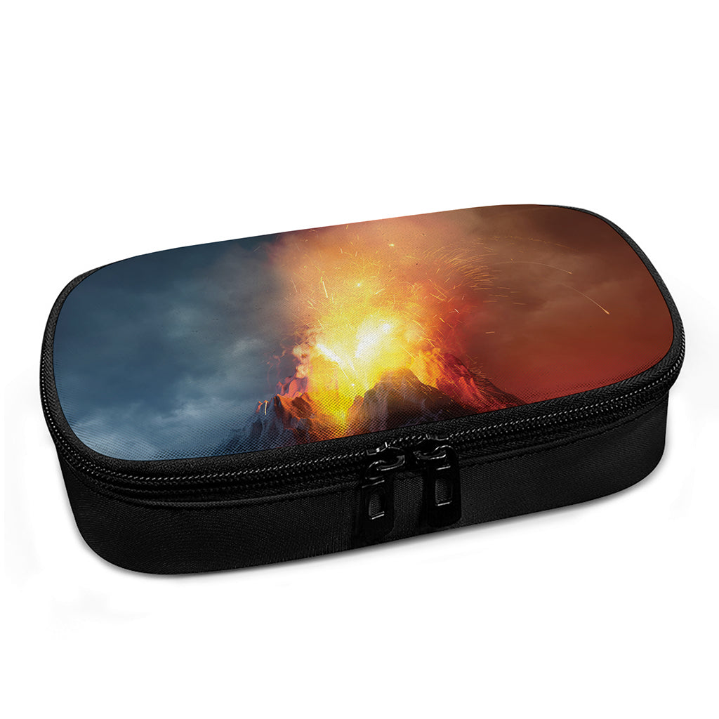 Volcano Eruption Print Insulin Cooler Travel Case