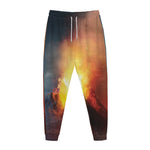 Volcano Eruption Print Jogger Pants