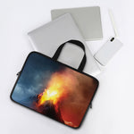 Volcano Eruption Print Laptop Sleeve With Handle