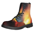 Volcano Eruption Print Lace-Up Boots