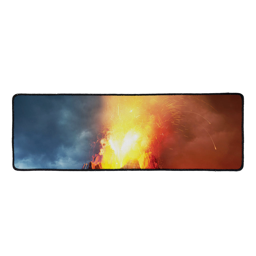 Volcano Eruption Print Long Kitchen Mat