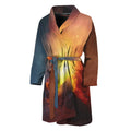 Volcano Eruption Print Men's Bathrobe
