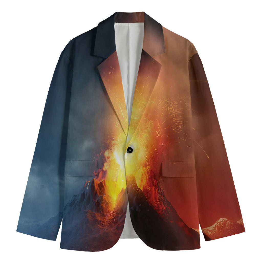 Volcano Eruption Print Men's Blazer