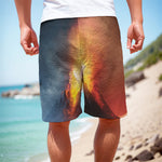 Volcano Eruption Print Men's Cargo Shorts