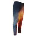 Volcano Eruption Print Men's Compression Pants