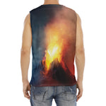 Volcano Eruption Print Men's Fitness Tank Top