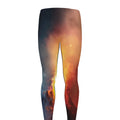Volcano Eruption Print Men's Leggings