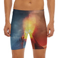 Volcano Eruption Print Men's Long Boxer Briefs