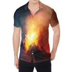 Volcano Eruption Print Men's Shirt