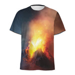 Volcano Eruption Print Men's Sports T-Shirt