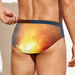 Volcano Eruption Print Men's Swim Briefs