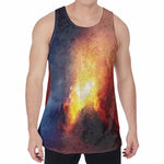Volcano Eruption Print Men's Velvet Tank Top