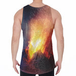 Volcano Eruption Print Men's Velvet Tank Top