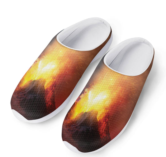 Volcano Eruption Print Mesh Casual Shoes