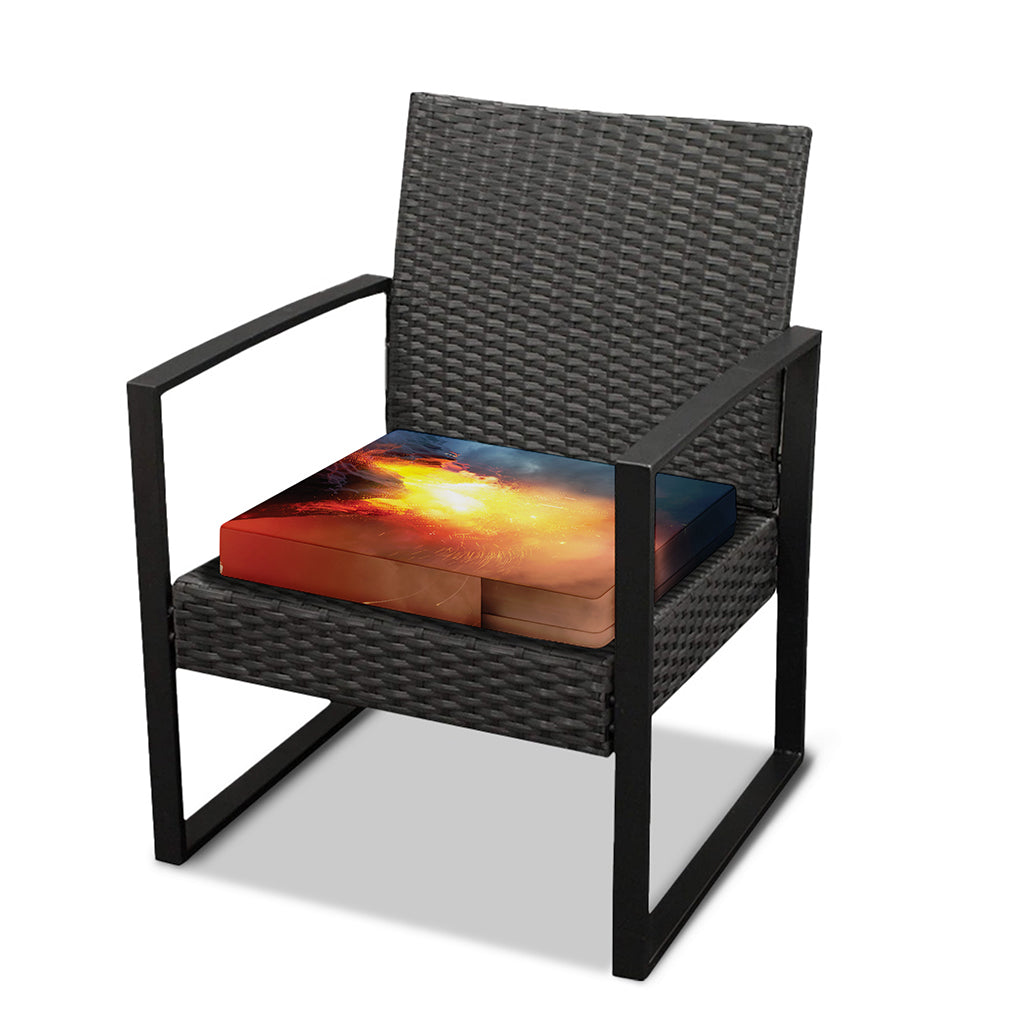 Volcano Eruption Print Outdoor Seat Cushion Cover