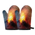 Volcano Eruption Print Oven Mitts