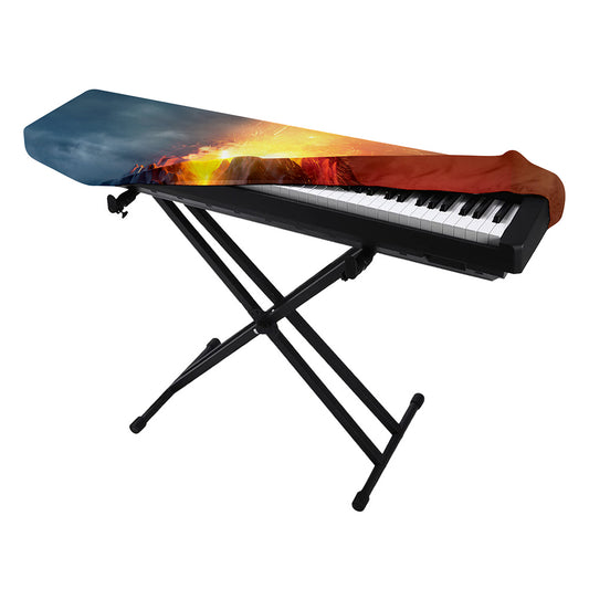 Volcano Eruption Print Piano Keyboard Cover