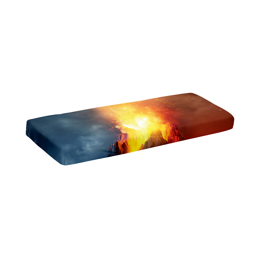 Volcano Eruption Print Piano Keyboard Cover