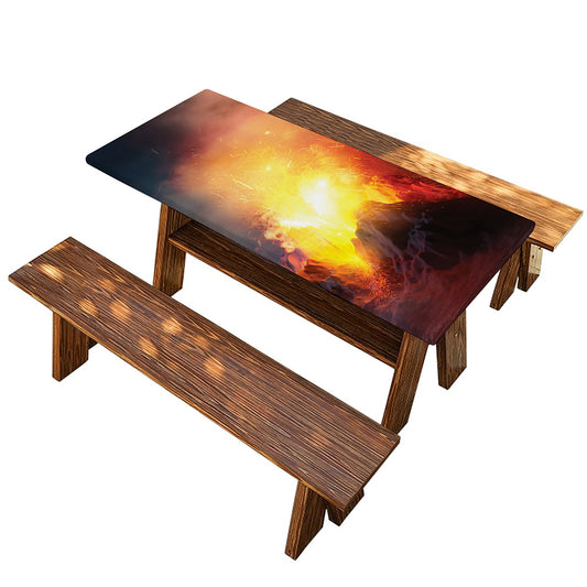 Volcano Eruption Print Picnic Table Cover
