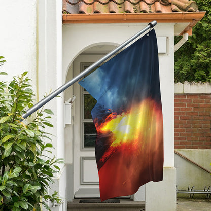 Volcano Eruption Print Polyester Flag
