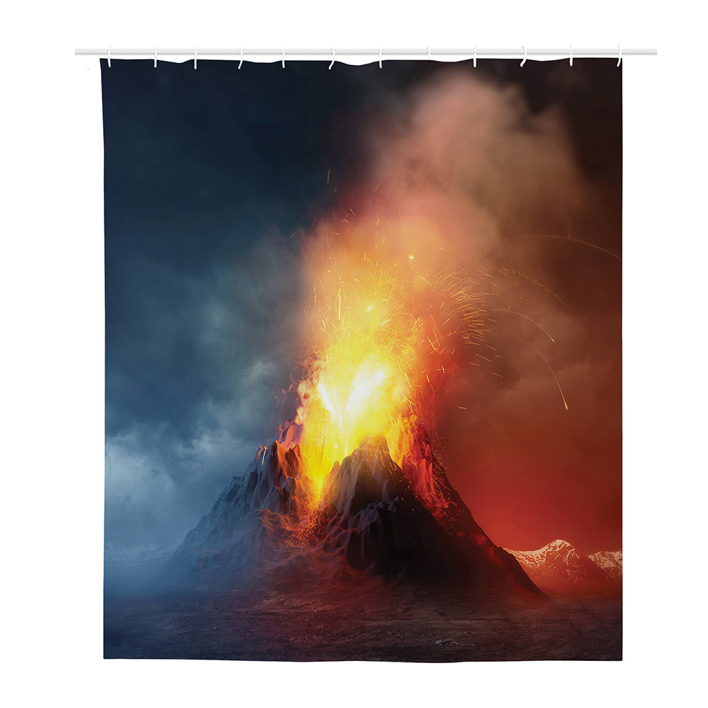 Volcano Eruption Print Polyester Shower Curtain