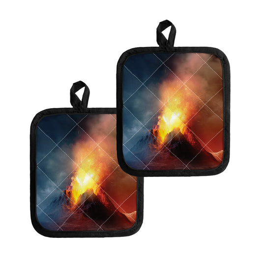 Volcano Eruption Print Pot Holders