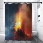 Volcano Eruption Print Premium Shower Curtain