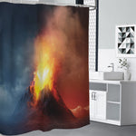 Volcano Eruption Print Premium Shower Curtain