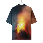 Volcano Eruption Print Rayon Hawaiian Shirt