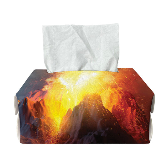 Volcano Eruption Print Rectangle Tissue Box Cover