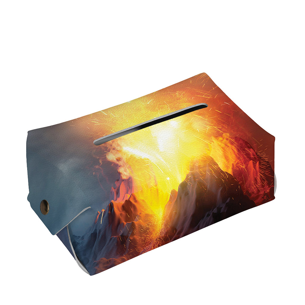 Volcano Eruption Print Rectangle Tissue Box Cover