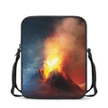 Volcano Eruption Print Rectangular Crossbody Bag