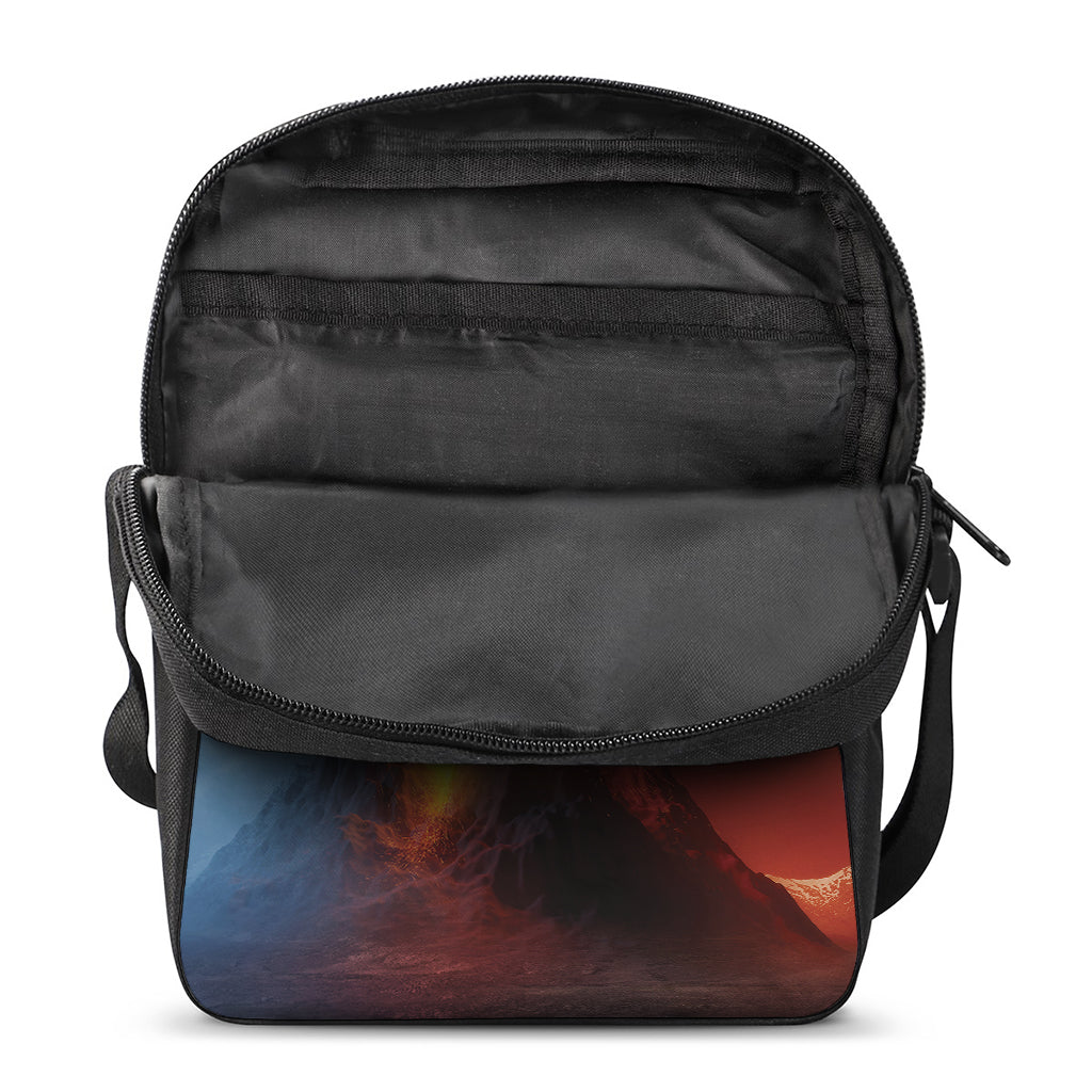 Volcano Eruption Print Rectangular Crossbody Bag