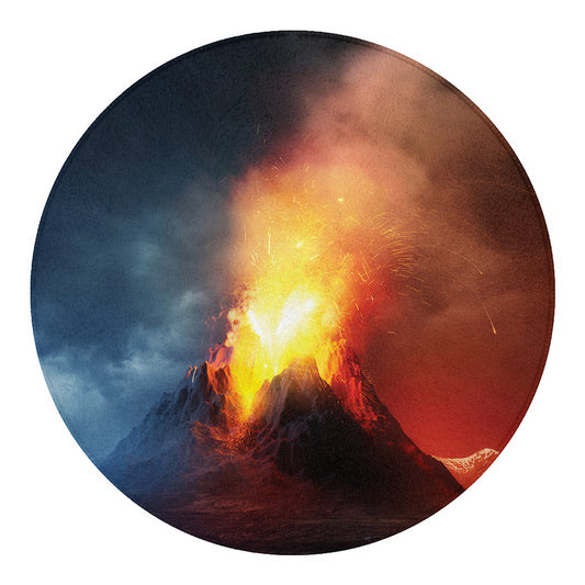 Volcano Eruption Print Round Blanket