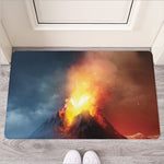 Volcano Eruption Print Rubber Doormat