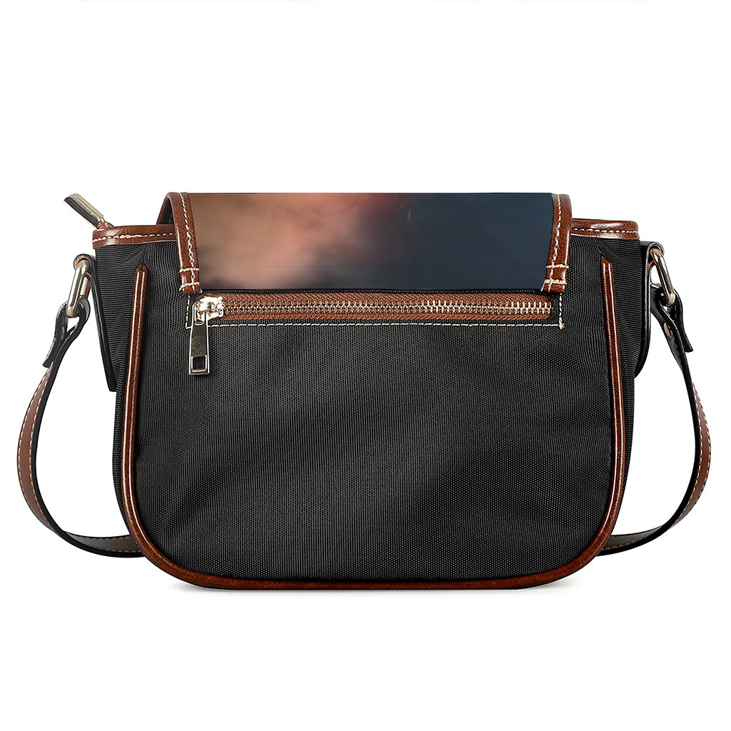 Volcano Eruption Print Saddle Bag