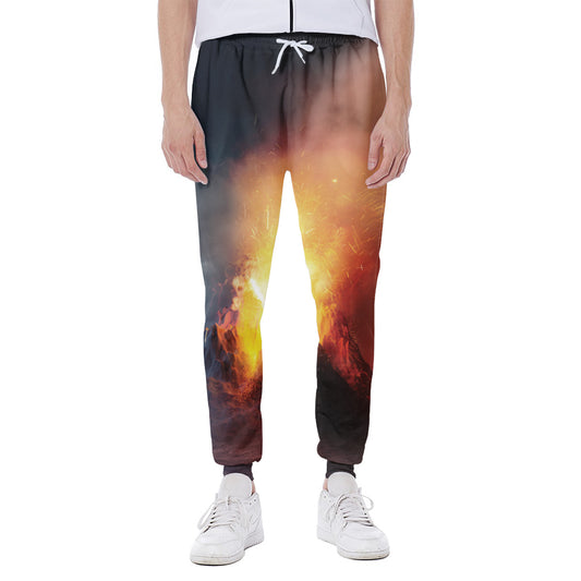 Volcano Eruption Print Scuba Joggers
