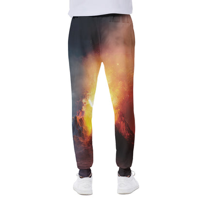 Volcano Eruption Print Scuba Joggers